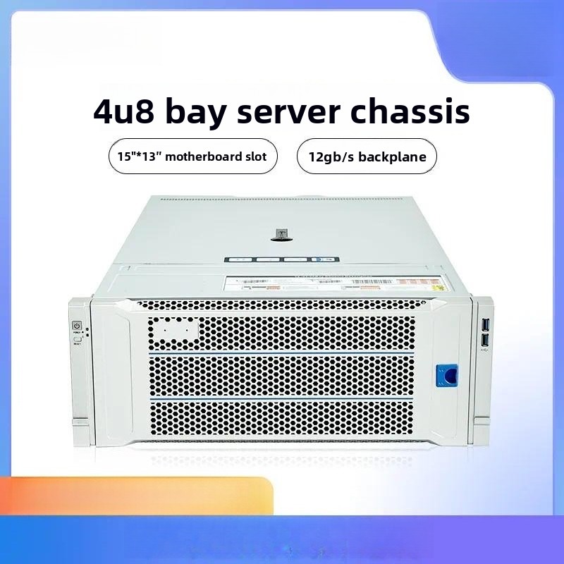 8 Gpu 4U Server Chassis - 4U 8ディスク搭載ラックマウント型サーバーシャーシ。GPUによるAIコンピューティング、レンダリング、NASストレージに対応し、高性能ワークステーションをサポート。